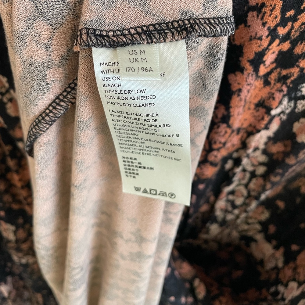 Free People Black Floral Mini Dress with Brown and Cream Accents - Picture 7 of 11